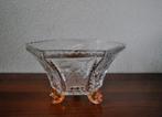 Art Deco Schaal Geslepen/ Geëtst Kristal Glas 18,5 cm, Antiek en Kunst, Antiek | Glas en Kristal, Ophalen
