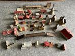 Bonte verzameling vintage huisjes, Hobby en Vrije tijd, Modeltreinen | H0, Gebruikt, Gelijkstroom of Wisselstroom, Brug, Tunnel of Gebouw