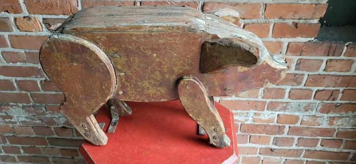 Slagerij Beenhouwerij Varken  uithangbord beeld 1920, Antiek en Kunst, Curiosa en Brocante, Ophalen of Verzenden