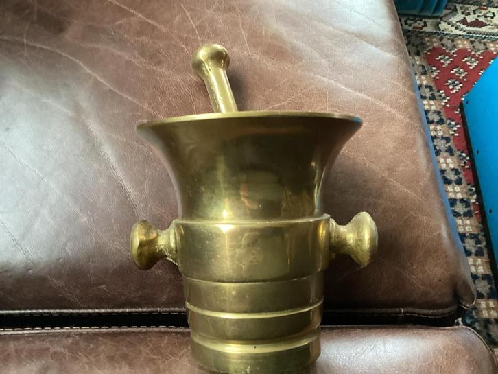 Antieke Koperen Vijzel met Stamper, Antiek en Kunst, Antiek | Koper en Brons, Koper, Ophalen of Verzenden