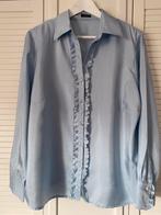 Marcona blouse met ruches - Maat 48, Blauw, Maat 46/48 (XL) of groter, Ophalen of Verzenden, Zo goed als nieuw