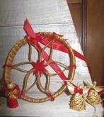 Vintage rieten kerstversiering, Diversen, Kerst, Ophalen of Verzenden