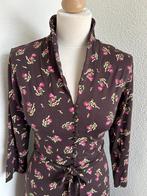 King Louie maat L bruine bloemetjes emmy jurk 2275, Bruin, Maat 42/44 (L), Ophalen of Verzenden, Zo goed als nieuw