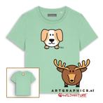 WILDNATURE Dames T-Shirt-HOND-100% BIOKATOEN Maat L, Verzenden, Maat 42/44 (L), Nieuw, Korte mouw