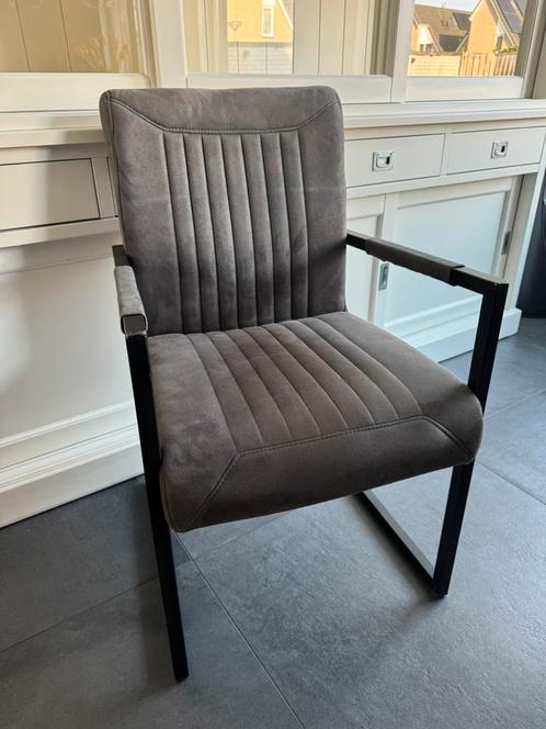 Eetkamerstoel Parantino (6 stuks), Huis en Inrichting, Stoelen, Zo goed als nieuw, Vijf, Zes of meer stoelen, Stof, Grijs, Ophalen
