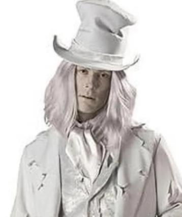 Silver Gray White Shaggy Costume Wig – Short/Medium Length beschikbaar voor biedingen