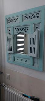 Teak spiegel in Ibiza stijl, Huis en Inrichting, Ophalen, Gebruikt, Minder dan 100 cm, Rechthoekig