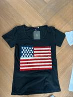 USA t-shirt nieuw - zwart M - met kaartjes stretch ook in L, Ophalen of Verzenden, Nieuw, Zwart, Korte mouw