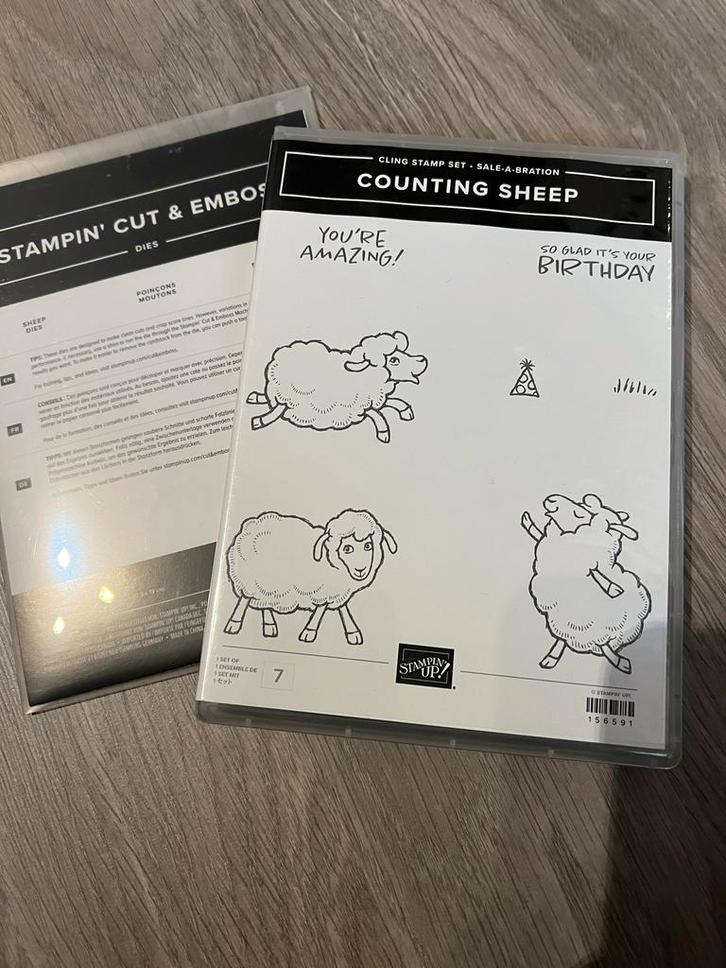 Stampin' Up Counting Sheep Stempelset & Dies, Hobby en Vrije tijd, Stempelen, Zo goed als nieuw, Overige typen, Ophalen of Verzenden