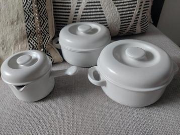 3 Thomas keramische pannnen wit porcelein. beschikbaar voor biedingen