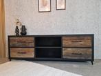 GRATIS SNELLE BEZORGING! Tv-meubel staal met hout, 150 tot 200 cm, Nieuw, Ophalen of Verzenden, Minder dan 100 cm