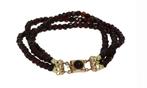 Granaat armband antiek fraai 14k gouden slot dames 3 strengs, Sieraden, Tassen en Uiterlijk, Antieke sieraden, Ophalen of Verzenden