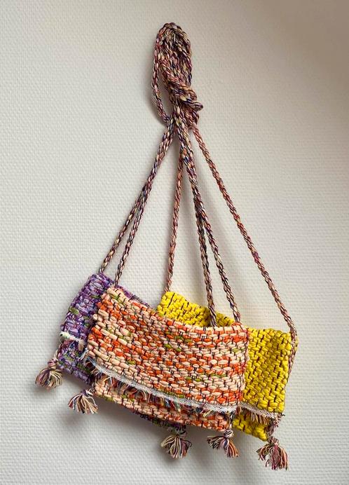 Geweven tasjes, Brazilië, Ibiza stijl boho, crossbody, Sieraden, Tassen en Uiterlijk, Tassen | Damestassen, Nieuw, Geel, Ophalen of Verzenden