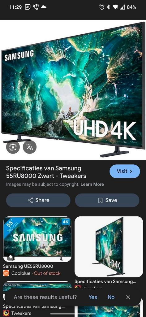 Samsung 55RU8000 4K TV (soms startprobleem), Audio, Tv en Foto, Televisies, Zo goed als nieuw, 100 cm of meer, Samsung, 50 Hz