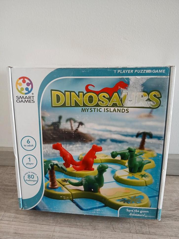 SmartGames Dinosaurs Mystic Islands - vanaf 6 jaar, Hobby en Vrije tijd, Gezelschapsspellen | Bordspellen, Zo goed als nieuw, Een of twee spelers