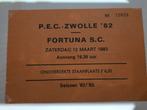 Voetbalticket Pec  Zwolle-Fortuna S 12-3-83, Verzamelen, Sportartikelen en Voetbal, Ophalen of Verzenden