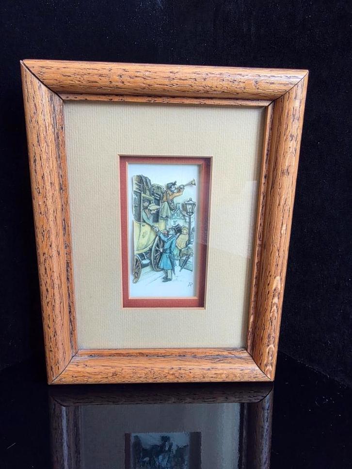 Anton Pieck 3D Schilderij met Koets, Antiek en Kunst, Kunst | Schilderijen | Klassiek, Ophalen of Verzenden