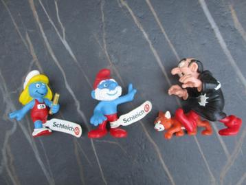 Schleich smurfen: grote smurf + smurfin + gargamel en azrael beschikbaar voor biedingen