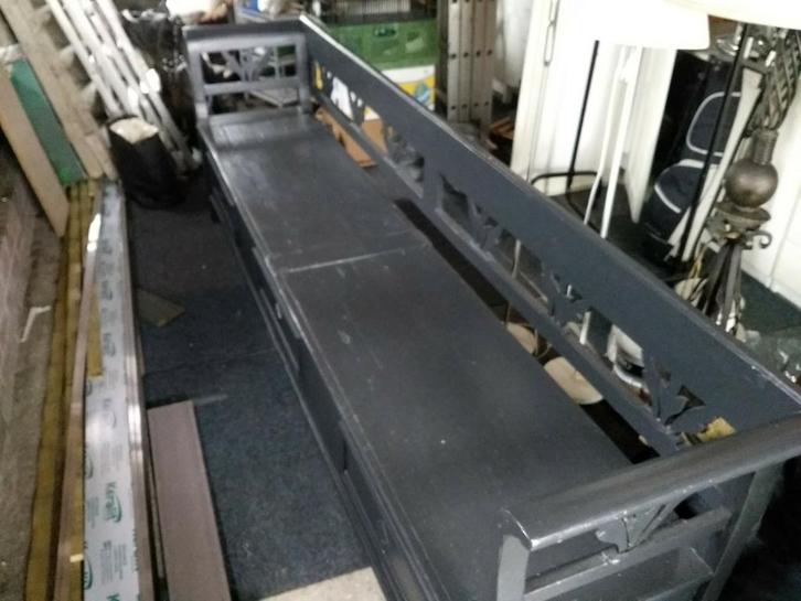 Grote klapbank (2,75)halbank, houtenbank met opbergruimte,,, Tuin en Terras, Terrasdelen en Vlonders, Gebruikt, Hout, Ophalen