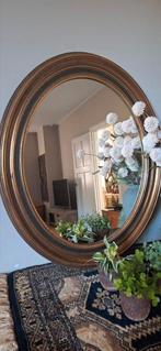 Ovale oude spiegel houten lijst antiek, Ophalen of Verzenden, Ovaal