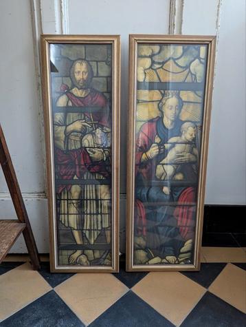 Een tweetal prachtige vintage religieuze reproducties. beschikbaar voor biedingen