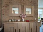 2 x Spiegels in licht eikenhouten lijst 68x68cm, Huis en Inrichting, Woonaccessoires | Spiegels, Vierkant, Ophalen of Verzenden