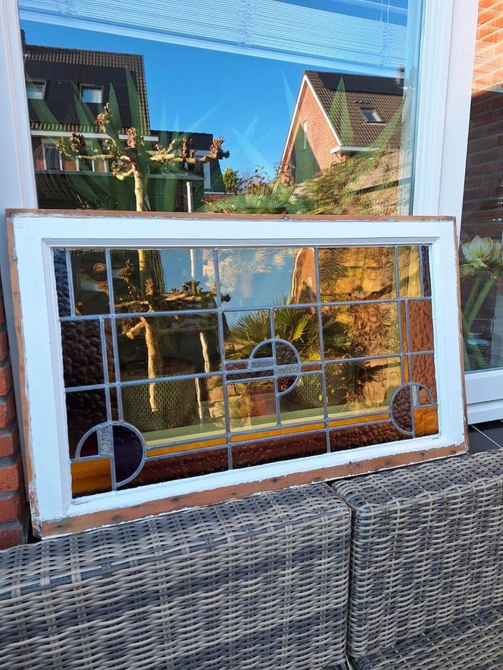Prachtig Glas in Lood Raam, Antiek en Kunst, Antiek | Glas en Kristal, Ophalen