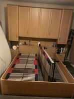 Bed met kastenwand 160x200, Ophalen, Gebruikt, Beige, Tweepersoons