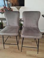 Luxe Velvet Barkrukken - Set van 2, Ophalen, 60 tot 90 cm, Zo goed als nieuw, Metaal