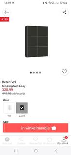 Zwarte kledingkast van Beter Bed NIEUW, Huis en Inrichting, Kasten | Kledingkasten, Nieuw, 200 cm of meer, Ophalen