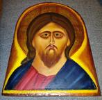 Handgeschilderd Christus Pantokrator icoon van 1986, Ophalen of Verzenden, Gebruikt, Overige typen, Christendom | Katholiek