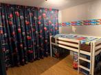Jongens bed en gordijn, Huis en Inrichting, Slaapkamer | Bedden, Eenpersoons, Hout, 100 cm, Gebruikt