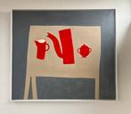 Klaas Gubbels; zeer groot schilderij, “3 x rood”, Ophalen