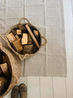 Groot katoen geweven vloerkleed, gemêleerd beige antraciet, Beige, Ophalen of Verzenden, Rechthoekig, Nieuw