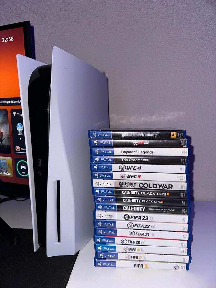 PlayStation 5 Disc Edition Bundel 3 Controllers 17 Games, Spelcomputers en Games, Spelcomputers | Sony PlayStation 5, Zo goed als nieuw
