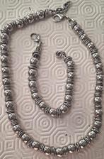 Mooie stalen  ketting plus armband, Ophalen of Verzenden, Zo goed als nieuw, Zilver, Overige materialen