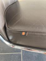 Gispen 412 GE , chroom, frame, donkerbruin leder, Huis en Inrichting, Fauteuils, Design, 75 tot 100 cm, Zo goed als nieuw, Leer