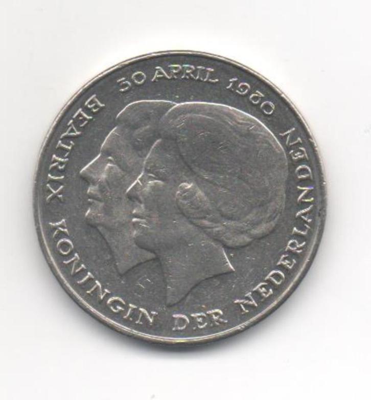 Rijksdaalder 1980 Dubbel portret, Postzegels en Munten, Munten | Nederland, Losse munt, 2½ gulden, Koningin Beatrix, Ophalen of Verzenden