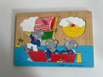 Vintage kinderpuzzel Simplex. Muisjes in boot. Puzzel kind., Ophalen, Gebruikt, Overige typen