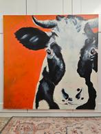 Koe op Canvas - Recht Aankijkend, Antiek en Kunst, Ophalen of Verzenden