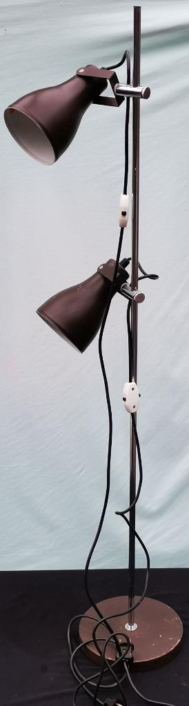 Vintage Anvia Drijber Vloerlamp met 2 Donkerbruine Spots, Huis en Inrichting, Lampen | Vloerlampen, Gebruikt, 150 tot 200 cm, Ophalen of Verzenden