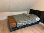 Bed - palletbed, voor matras 160x200, Huis en Inrichting, Slaapkamer | Bedden, Ophalen, Tweepersoons, Zo goed als nieuw, Grijs