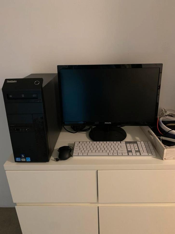 Intel Core i7 2600 16gb (incl. monitor), Computers en Software, Desktop Pc's, Gebruikt, 3 tot 4 Ghz, SSD, 16 GB, Met monitor, Ophalen