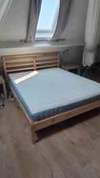 IKEA TARVA Bed Frame + VALEVÅG Mattress – 160x200 cm, Huis en Inrichting, Ophalen, Tweepersoons, Zo goed als nieuw, 200 cm