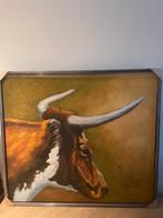 Schilderij,  stierenkop, Ophalen, 125 cm of meer, Zo goed als nieuw, Schilderij