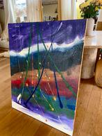 Heel groot vintage werk kunstwerk 105x80cm, Antiek en Kunst, Kunst | Schilderijen | Abstract, Ophalen of Verzenden