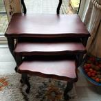 bijzettafeltjes queen ann, Huis en Inrichting, Tafels | Bijzettafels, 45 tot 60 cm, Gebruikt, Hout, Vierkant