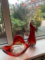 Puntje gave zware murano glazen schaal en vaas, Antiek en Kunst, Antiek | Glas en Kristal, Ophalen of Verzenden