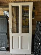 Opdekdeur 93x212 links draaiend met glas en lood, Ophalen, 80 tot 100 cm, Binnendeur, 200 tot 215 cm