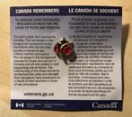 Speldje Pin Einde Tweede Wereldoorlog Canada Remembers., Embleem of Badge, Overige soorten, Overige gebieden, Ophalen of Verzenden